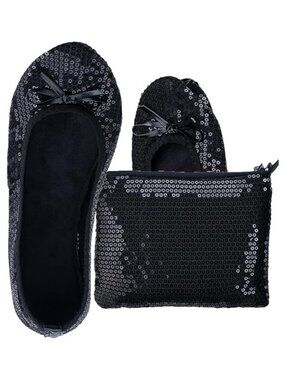 ZWD Women's Portable Foldable Ballet Flats Slippers for Travel Wedding